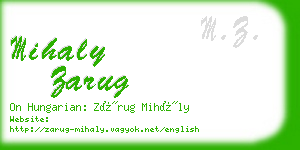 mihaly zarug business card